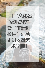 “文化名家进高校”暨“非遗进校园”活动走进安徽艺术学院